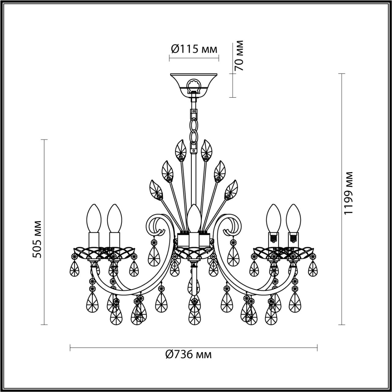 Люстра ODEON LIGHT HALL VERSIA золотой E14*8 10W