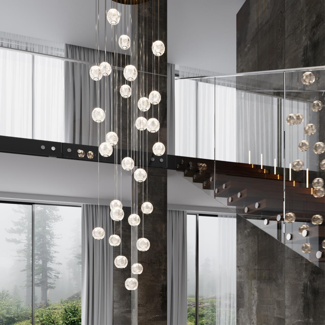 Люстра каскадная ODEON LIGHT L-VISION CRYSTAL золотой LED*1 120W