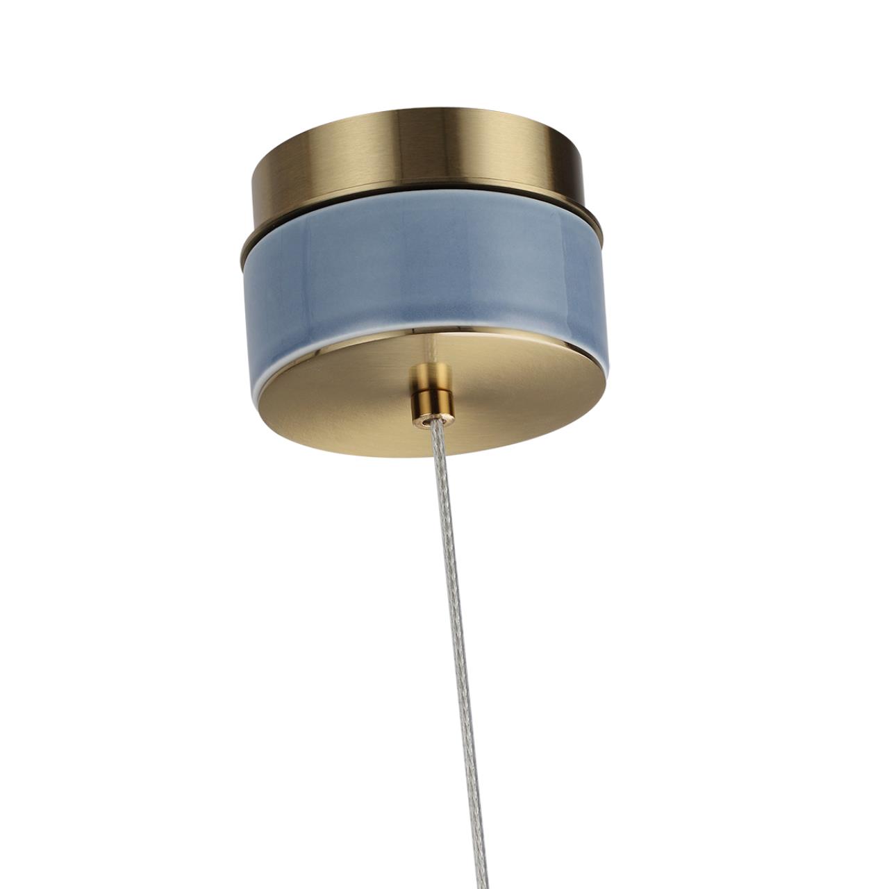 Подвес ODEON LIGHT EXCLUSIVE L-VISION LULU античная бронза, латунь LED*1 6W 3000К плафон синий