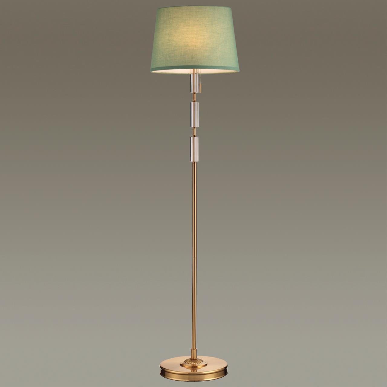 Торшер ODEON LIGHT EXCLUSIVE MODERN LONDON бронзовый E27*1 10W плафон зеленый