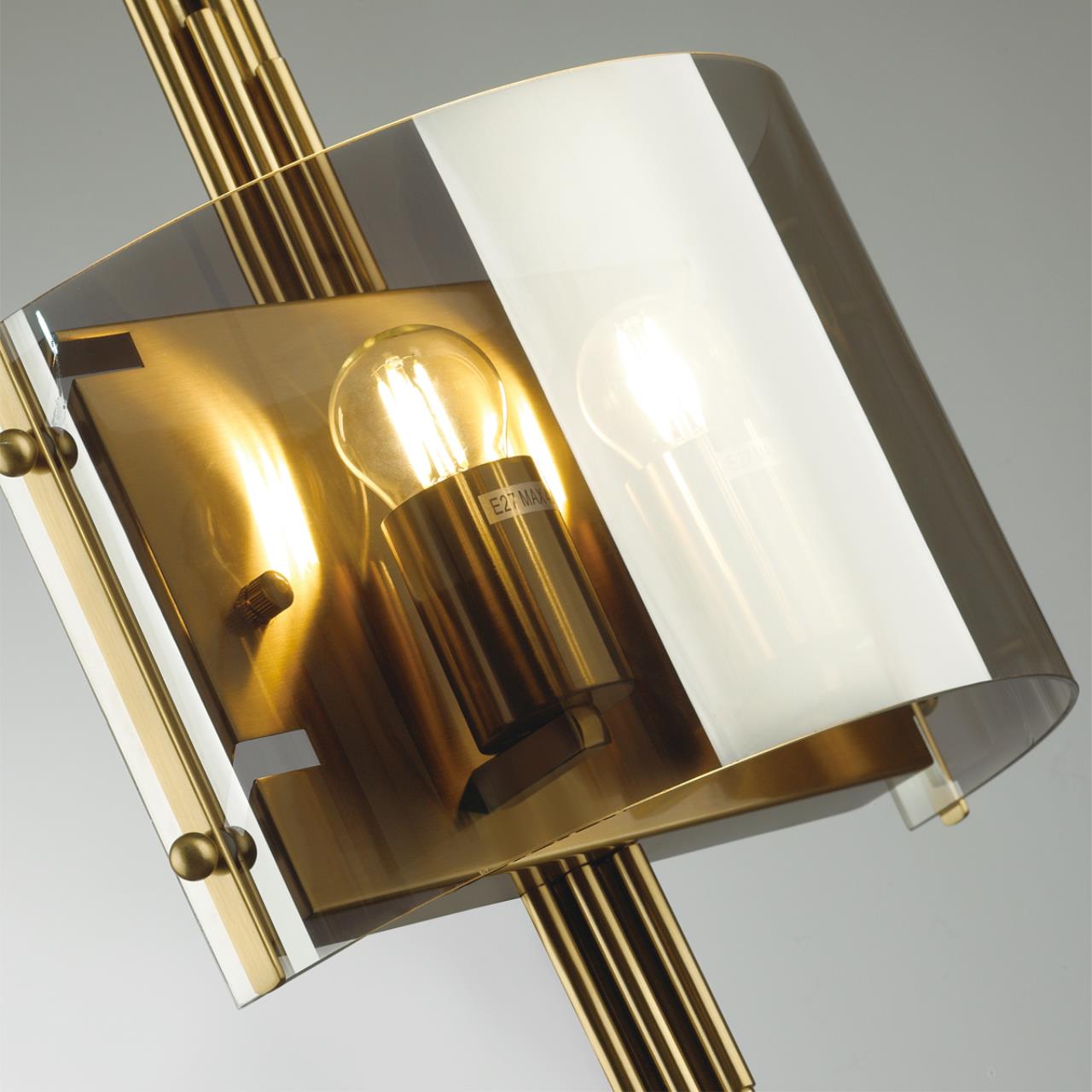 Бра ODEON LIGHT EXCLUSIVE MODERN Margaret бронзовый E27*2 10W плафон серый