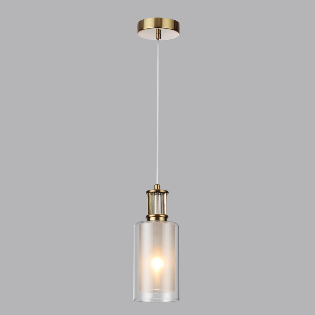 Подвес ODEON LIGHT CLASSIC SAGA античная бронза, латунь E14*1 10W плафон прозрачный; белый