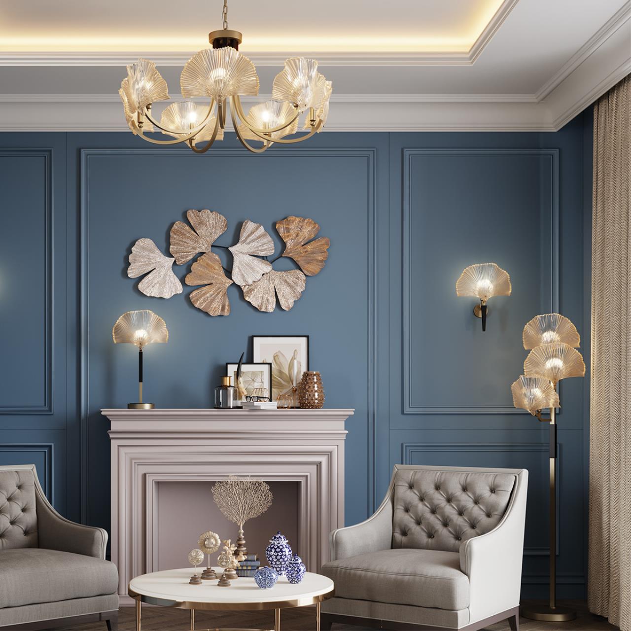 Люстра ODEON LIGHT EXCLUSIVE HALL VENTAGLIO золотой E14*5 10W