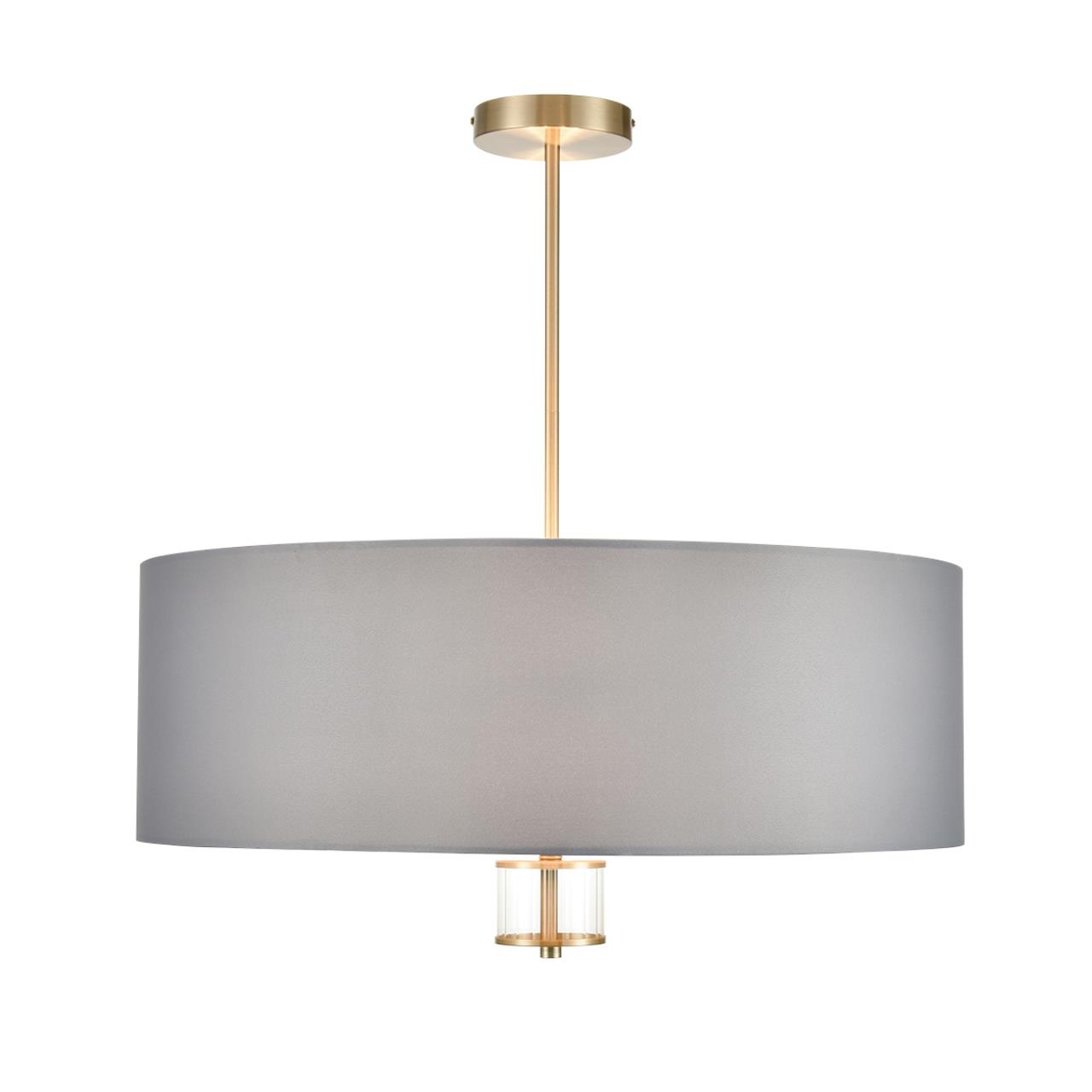 Люстра на штанге LUMION MODERNI DAMONA латунь E14*7 10W плафон серый