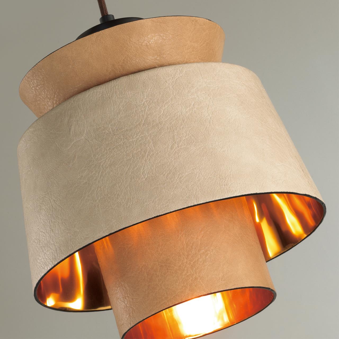 Подвес ODEON LIGHT PENDANT KRESSA черный E27*1 10W плафон бежевый; золотой
