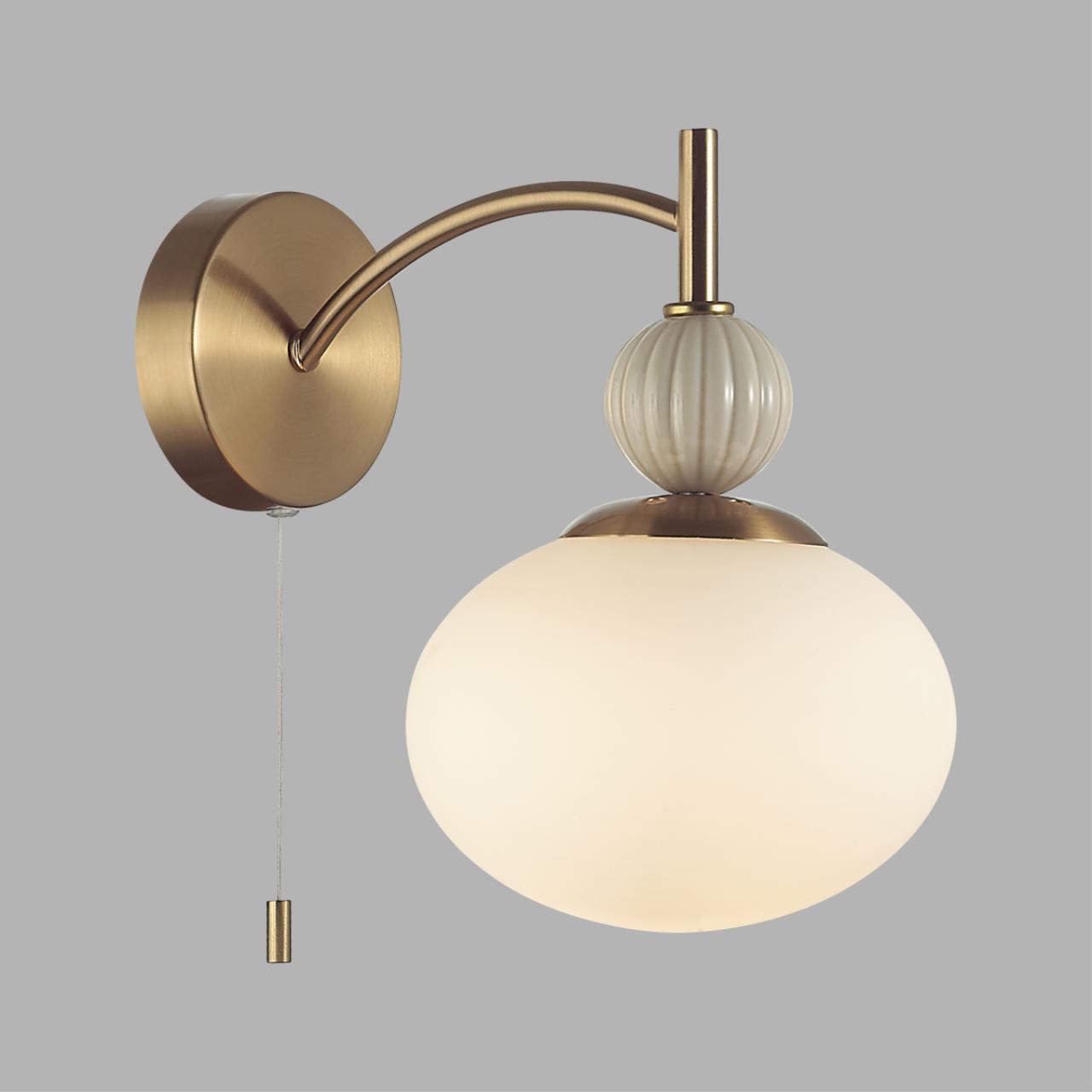 Бра с выключателем LUMION NEOCLASSI GLORIYA латунь, бежевый