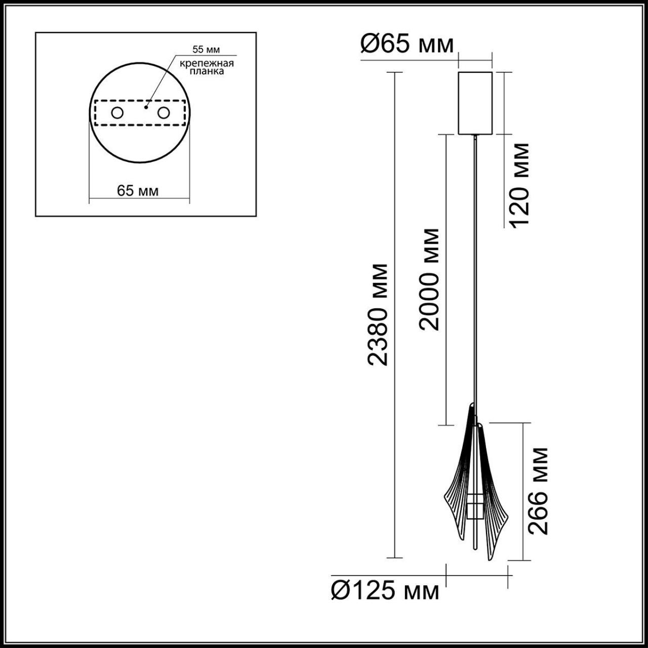 Подвес одиночный ODEON LIGHT EXCLUSIVE L-VISION AFALINA черный LED*1 6W 3000К плафон серый