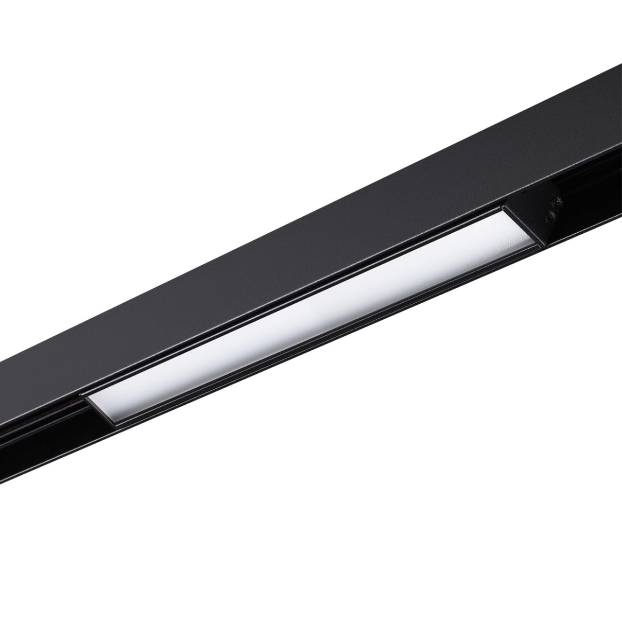 Трековый светильник для низковольного шинопровода NOVOTECH SHINO FLUM черный LED*1 12W 4000К 250 мм опал