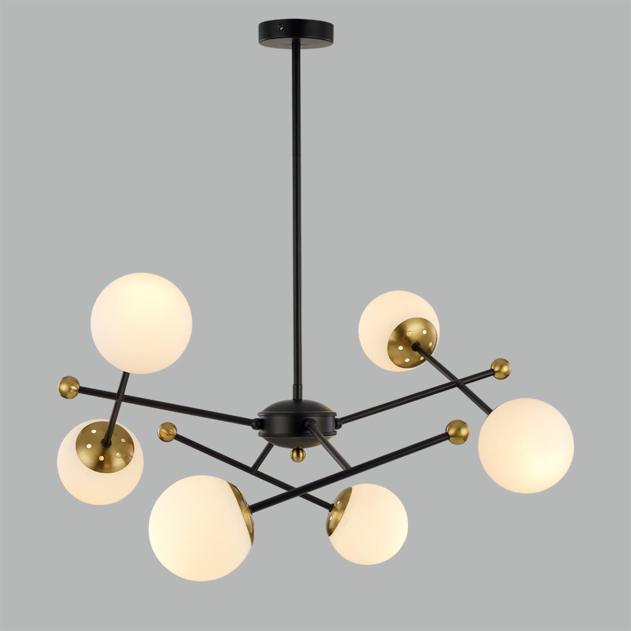 Люстра на штанге LUMION MODERNI MELODY черный, золотой E14*6 10W