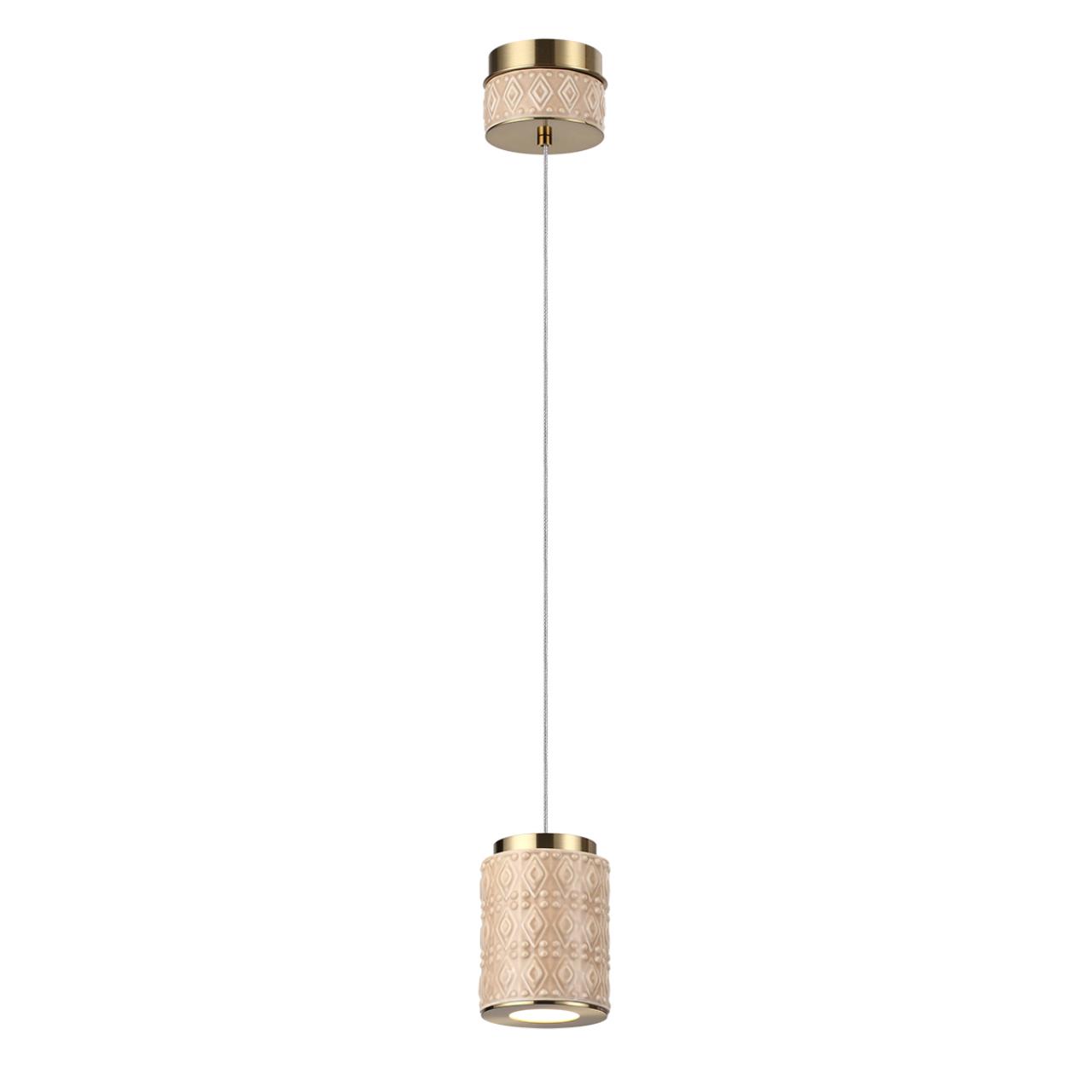 Подвес ODEON LIGHT EXCLUSIVE L-VISION LULU античная бронза, латунь LED*1 5W 3000К плафон бежевый