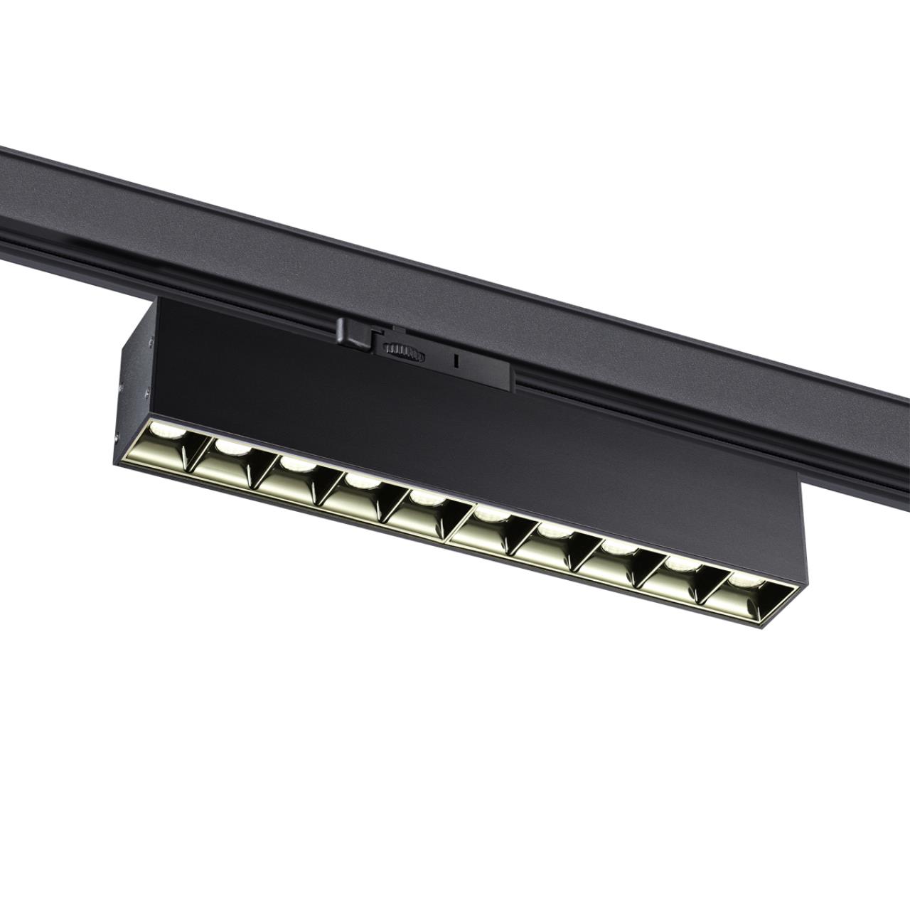 Светильник трехфазный трековый светодиодный NOVOTECH PORT ITER черный LED*1 16W 4000К плафон черный