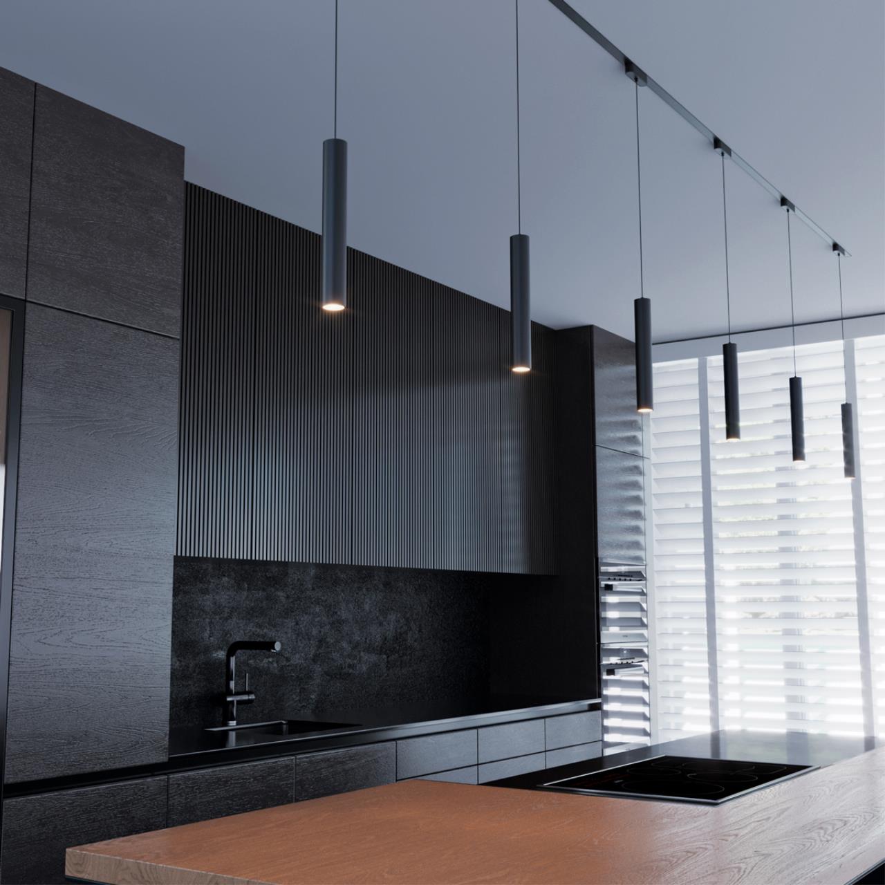 Подвес трековый светодиодный для низковольтного шинопровода NOVOTECH SHINO SMAL черный LED*1 9W 4000К плафон черный