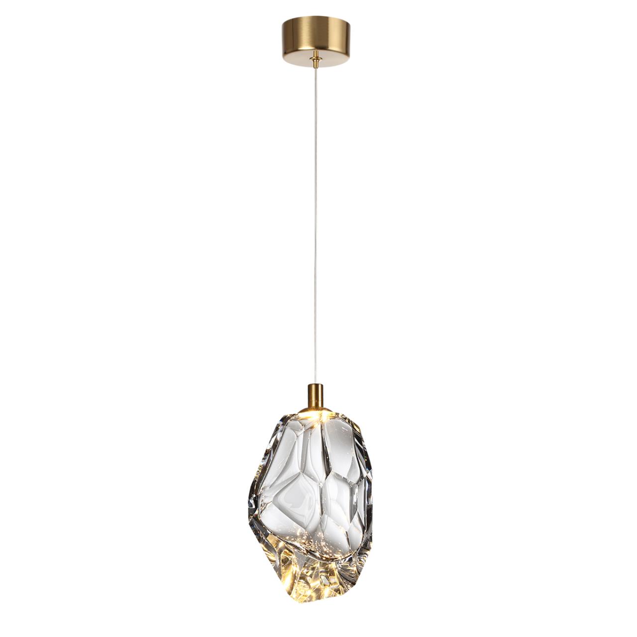 Подвесной светильник ODEON LIGHT L-VISION GEMME бронзовый LED*1 4W 3000К плафон прозрачн