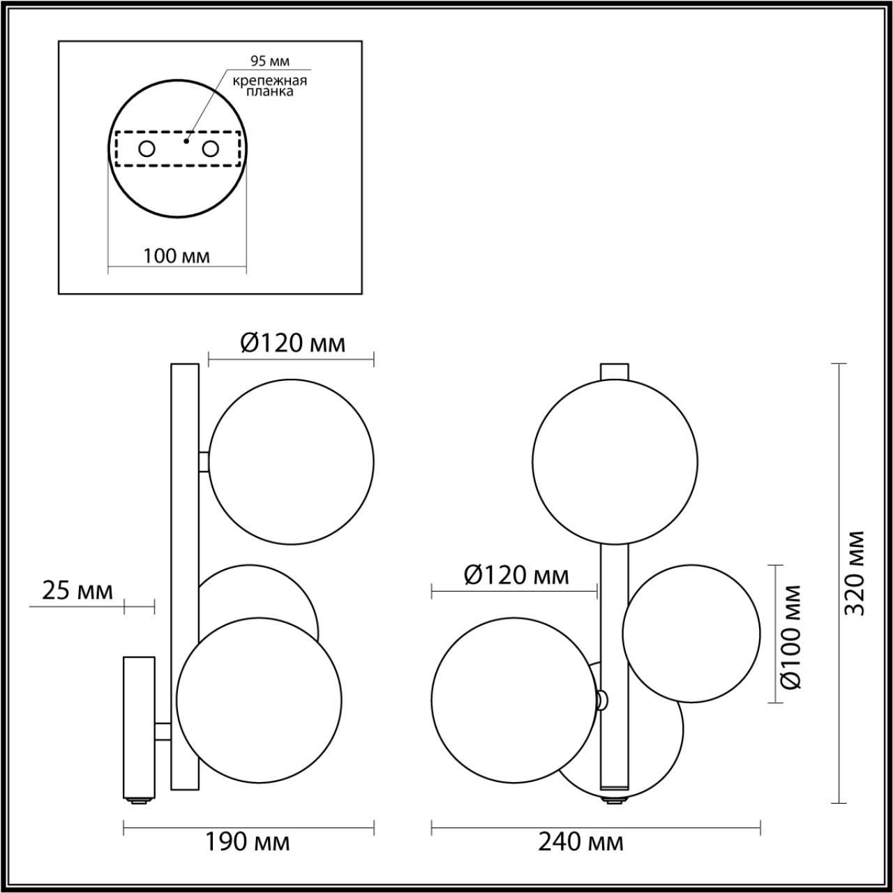 Бра с выключателем ODEON LIGHT MODERN TOVI черный