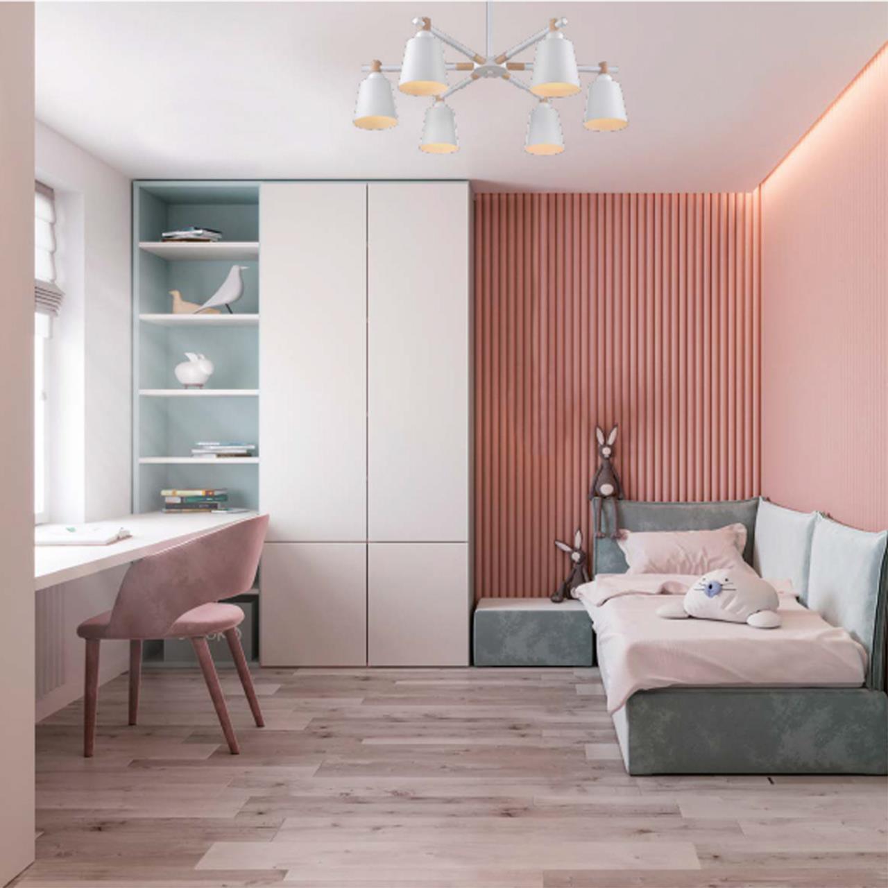 Люстра на штанге LUMION MODERNI ROSALINA белый E27*6 10W