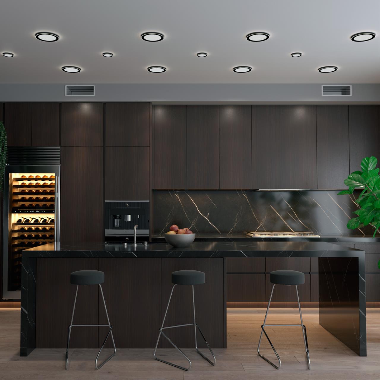 Светильник встраиваемый светодиодный (три сценария работы) NOVOTECH SPOT SPAN черный LED*1 12W+4W 3000К