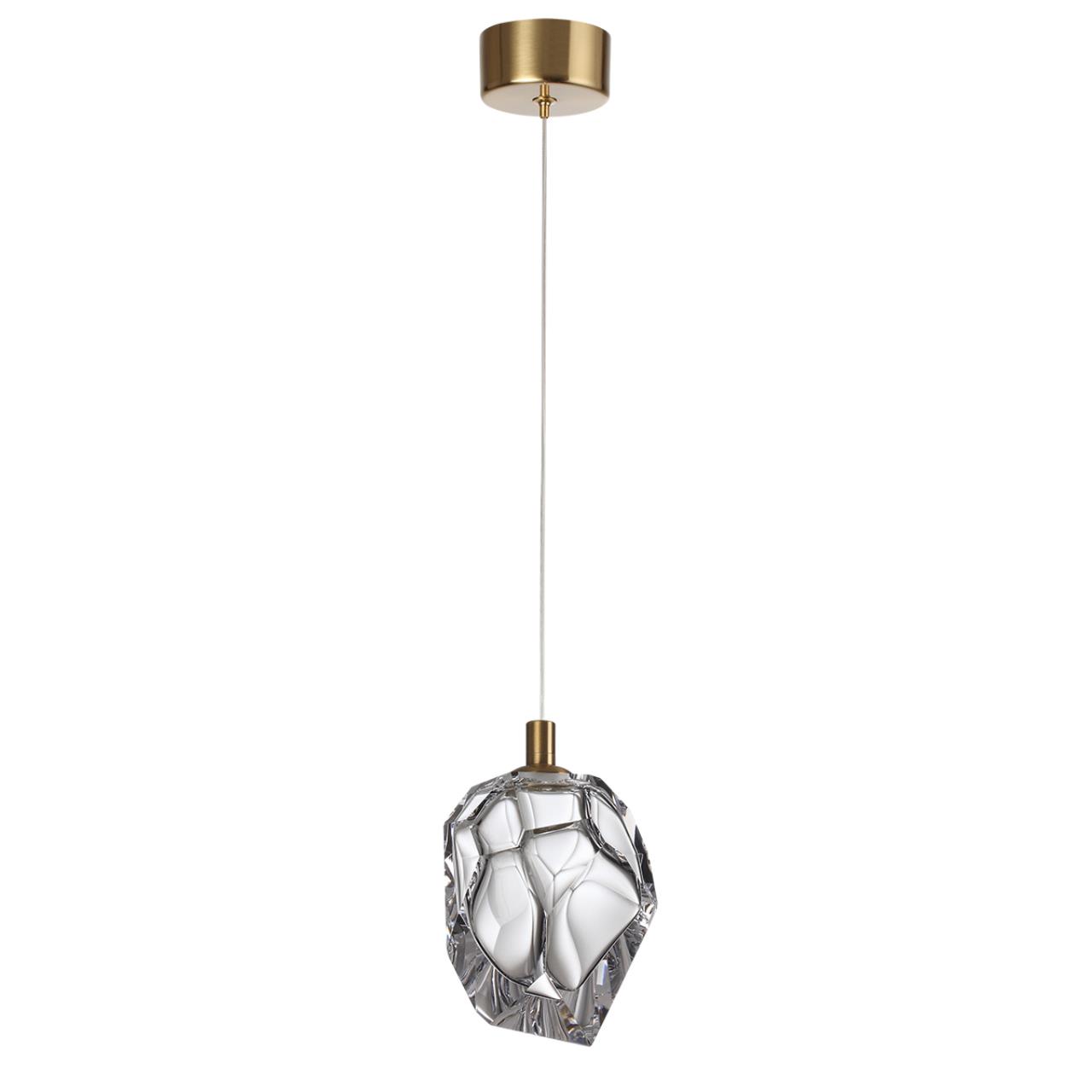 Подвесной светильник ODEON LIGHT L-VISION GEMME бронзовый LED*1 4W 3000К плафон прозрачный