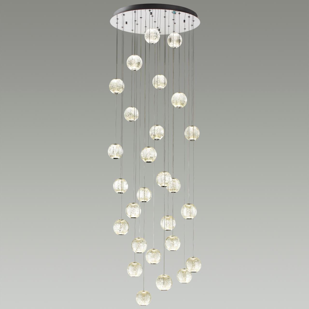 Люстра каскадная ODEON LIGHT L-VISION CRYSTAL хром LED*1 120W