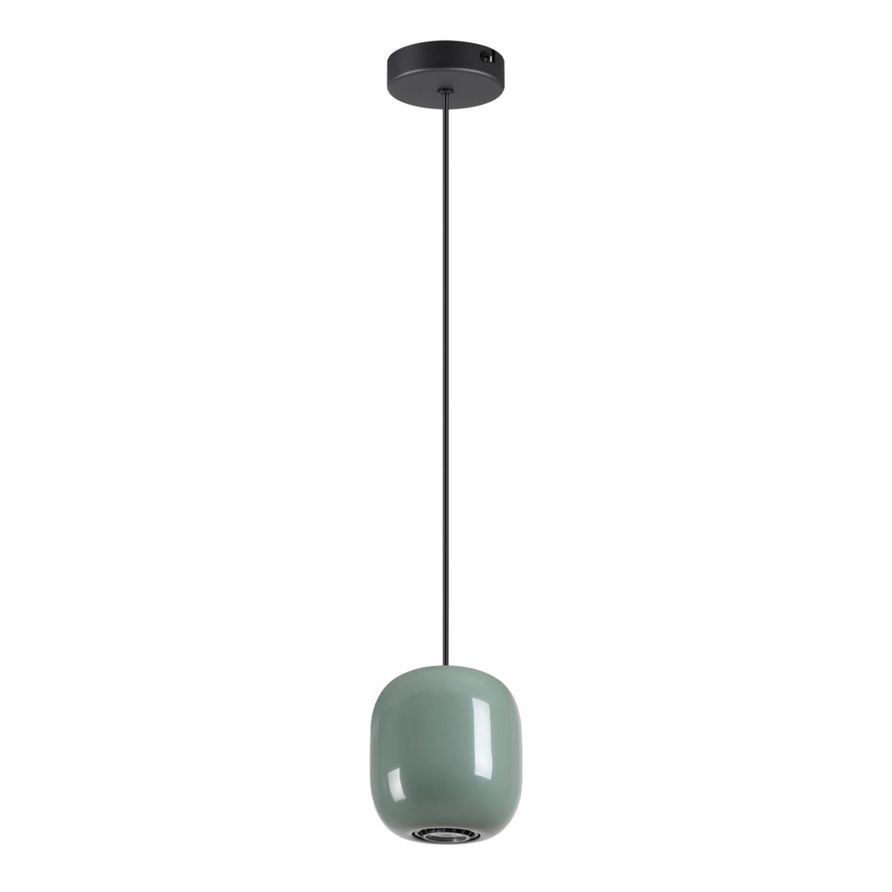 Подвес ODEON LIGHT PENDANT OVALI черный GU10*1 10W плафон зеленый