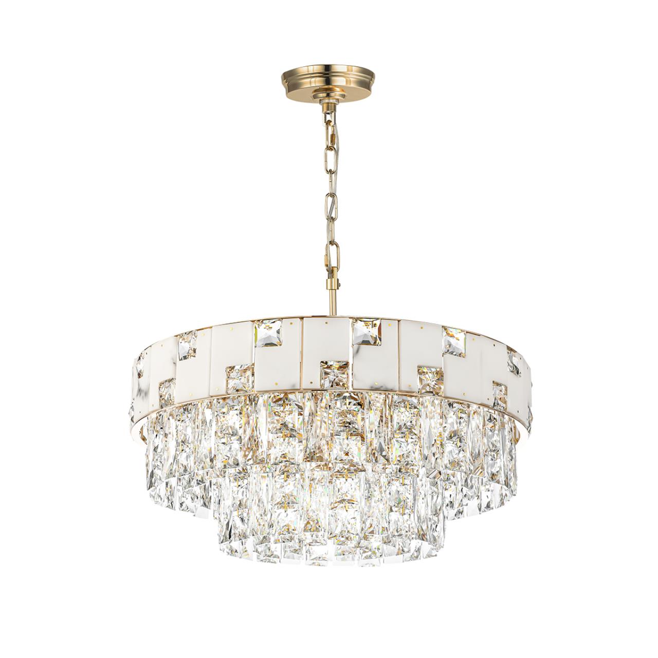 Люстра ODEON LIGHT HALL CHESSI золотой E14*12 10W 550 мм