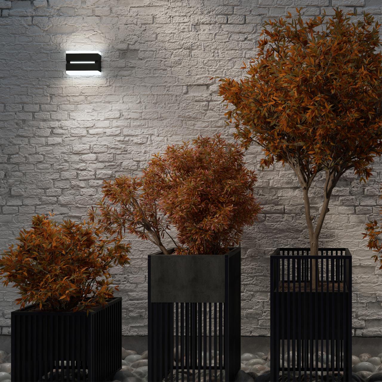 Уличный фасадный светильник NOVOTECH STREET STRAIT черный LED*1 12W 4000К 180 мм