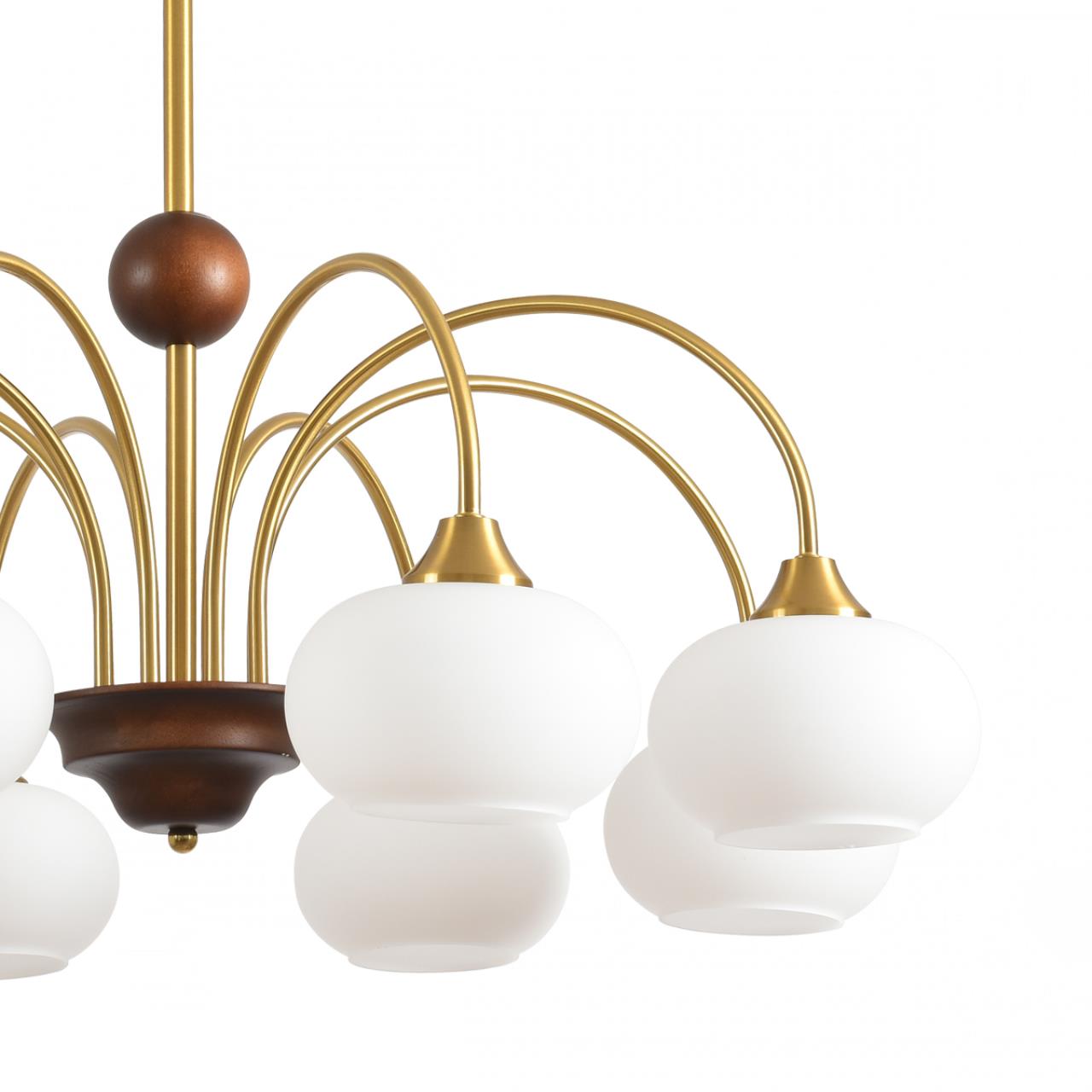 Люстра потолочная LUMION MODERNI LARINA латунь E27*8 10W