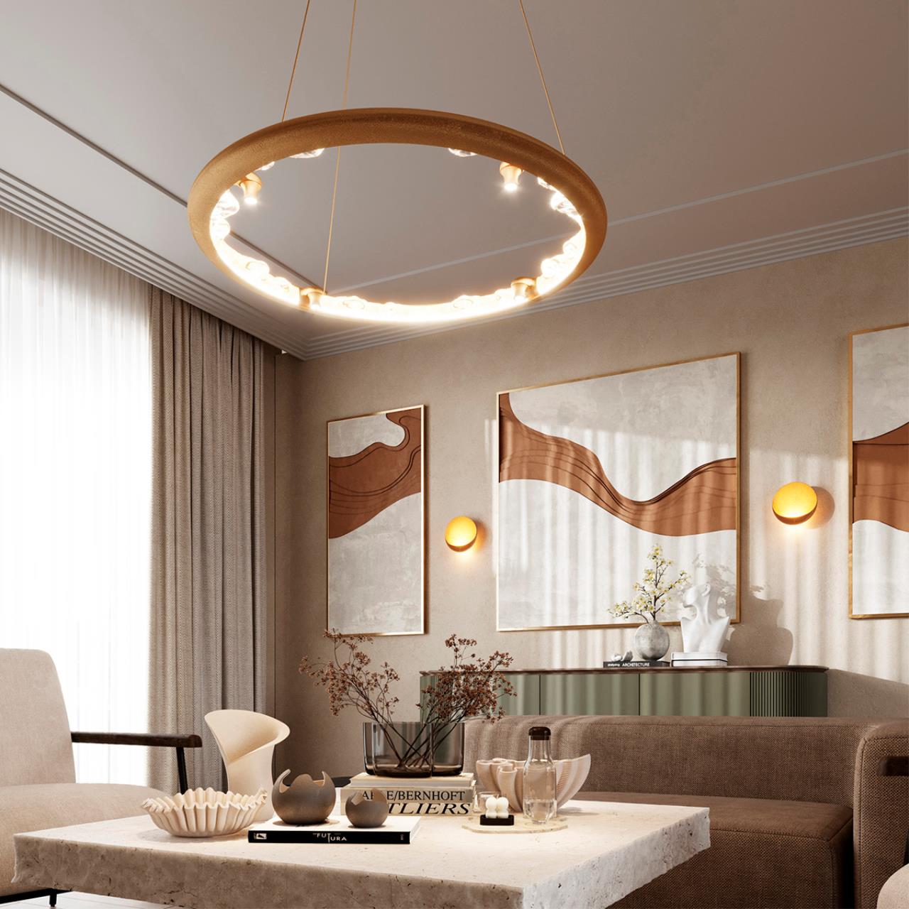 Люстра подвесная ODEON LIGHT HIGHTECH CAYON золотой LED*1 73W