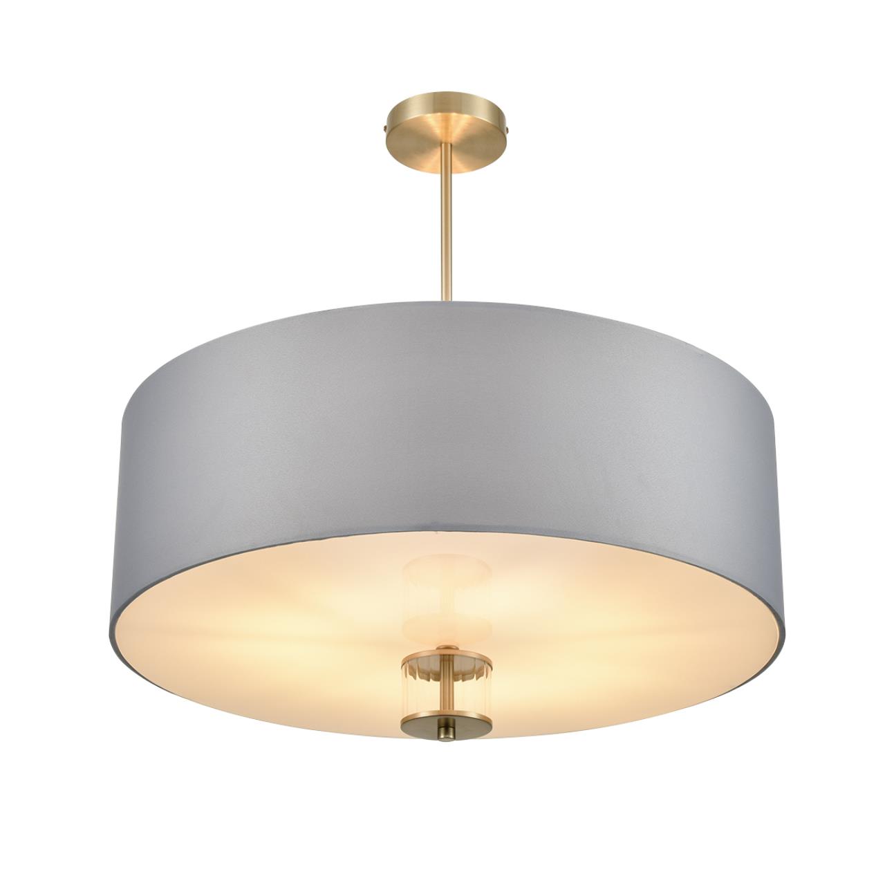Люстра на штанге LUMION MODERNI DAMONA латунь E14*7 10W плафон серый