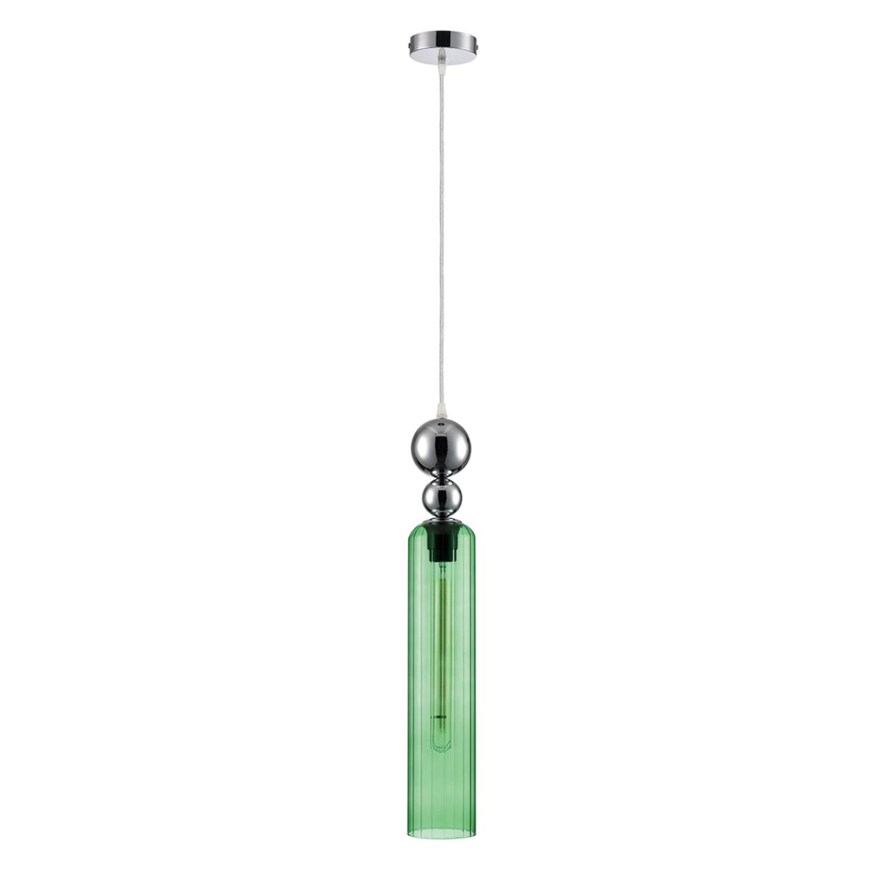 Светильник подвесной LUMION MODERNI LORENZO хром E27*1 10W плафон зеленый