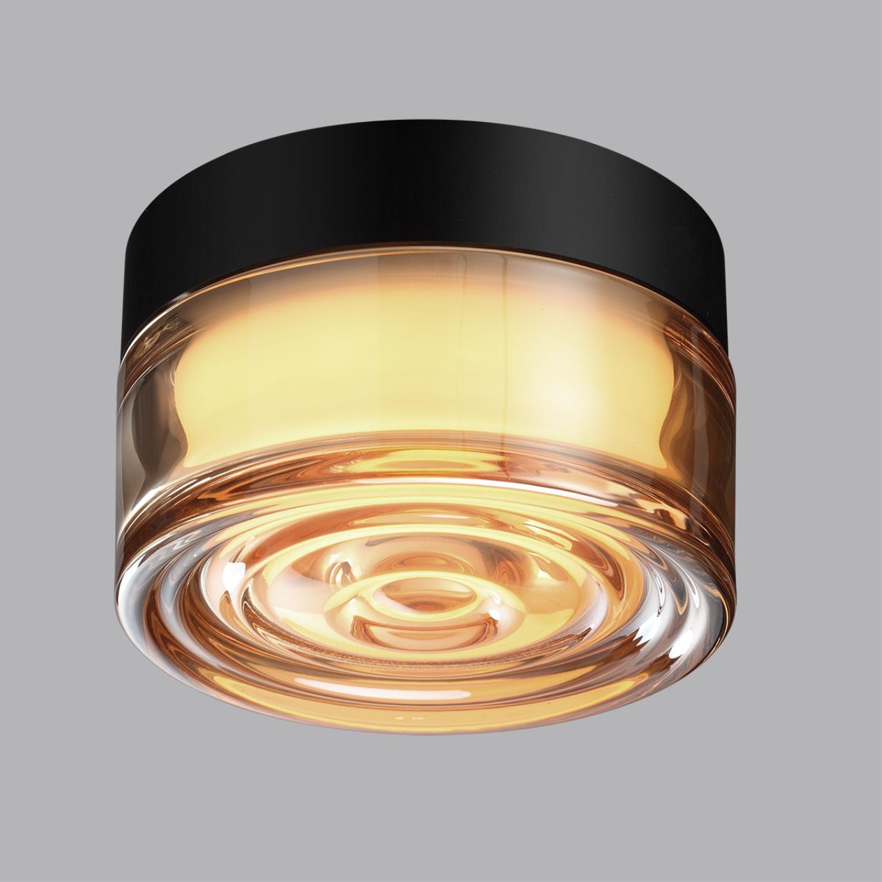 Настенный светильник ODEON LIGHT HIGHTECH RONDA черный LED*1 6W 2200/2700/3000К плафон прозрачный; янтарный