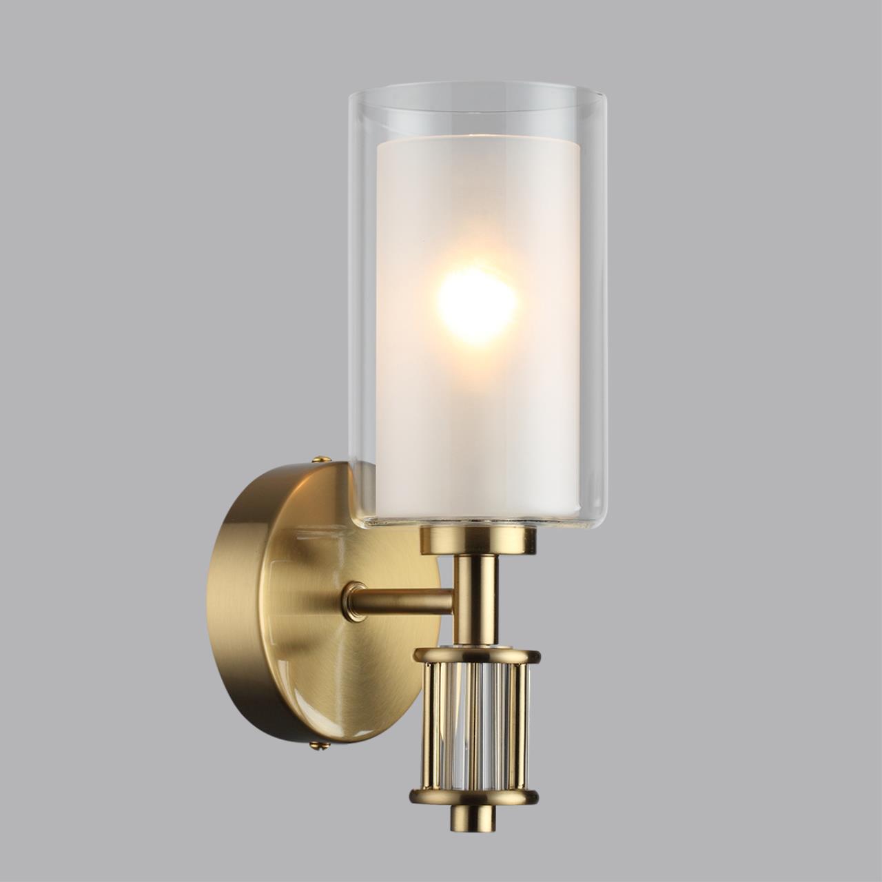 Бра ODEON LIGHT CLASSIC SAGA античная бронза, латунь E14*1 10W плафон прозрачный; белый