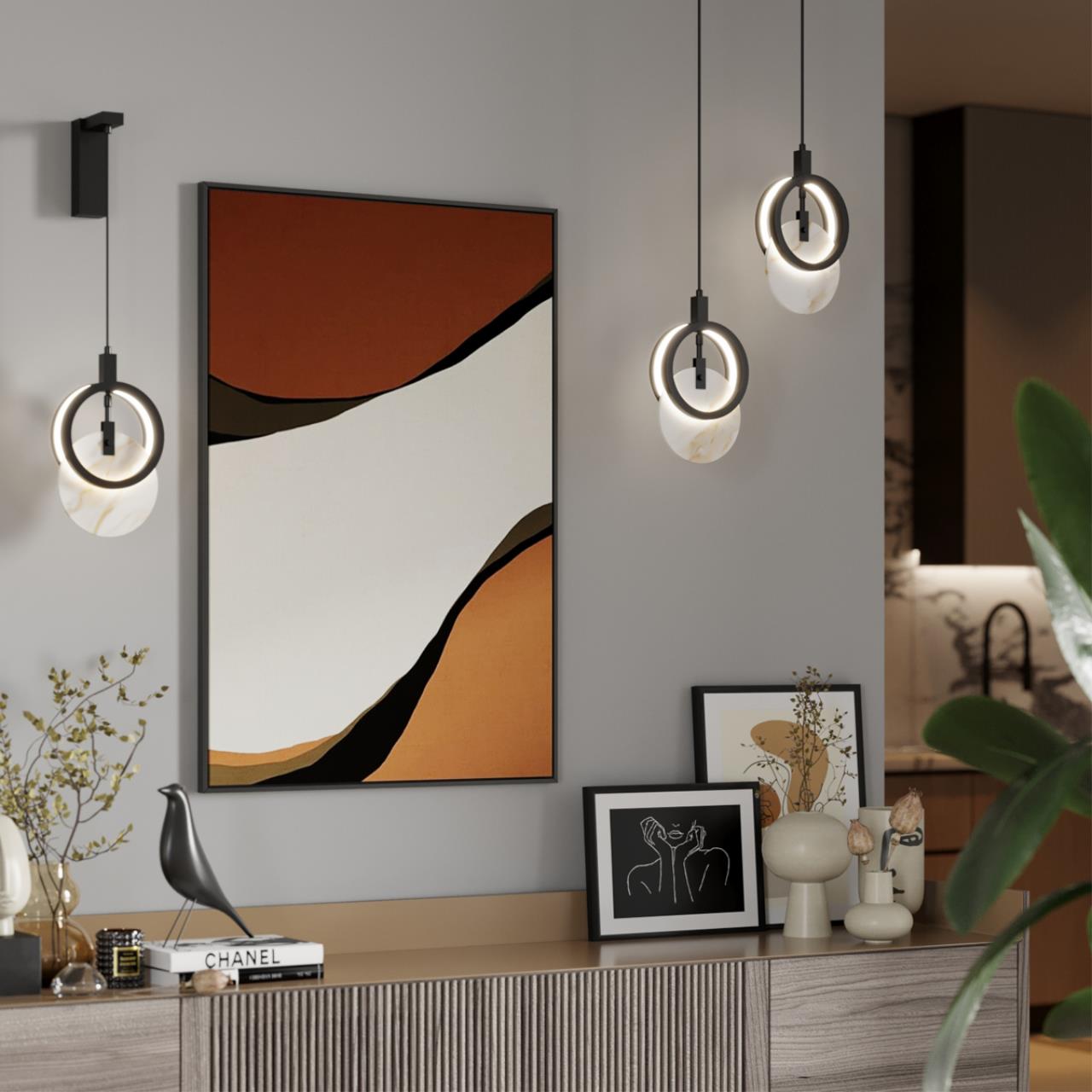 Подвес ODEON LIGHT EXCLUSIVE HIGHTECH MERCURY черный LED*1 17W 3000К плафон белый