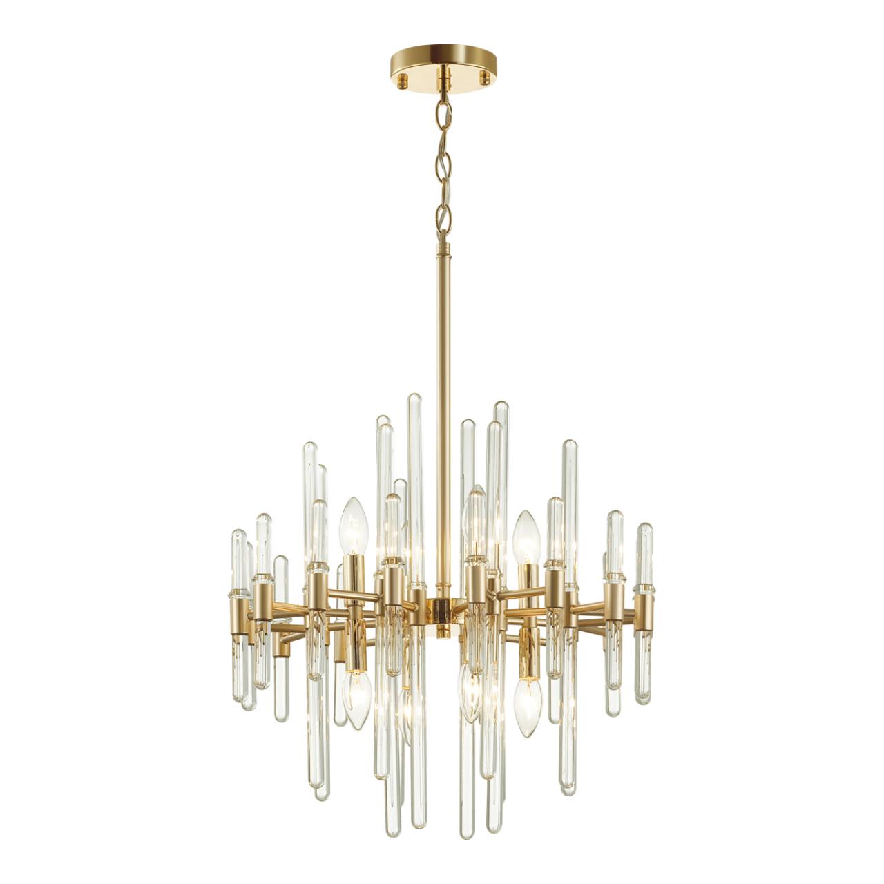 Люстра ODEON LIGHT HALL STIKA золотой E14*8 10W