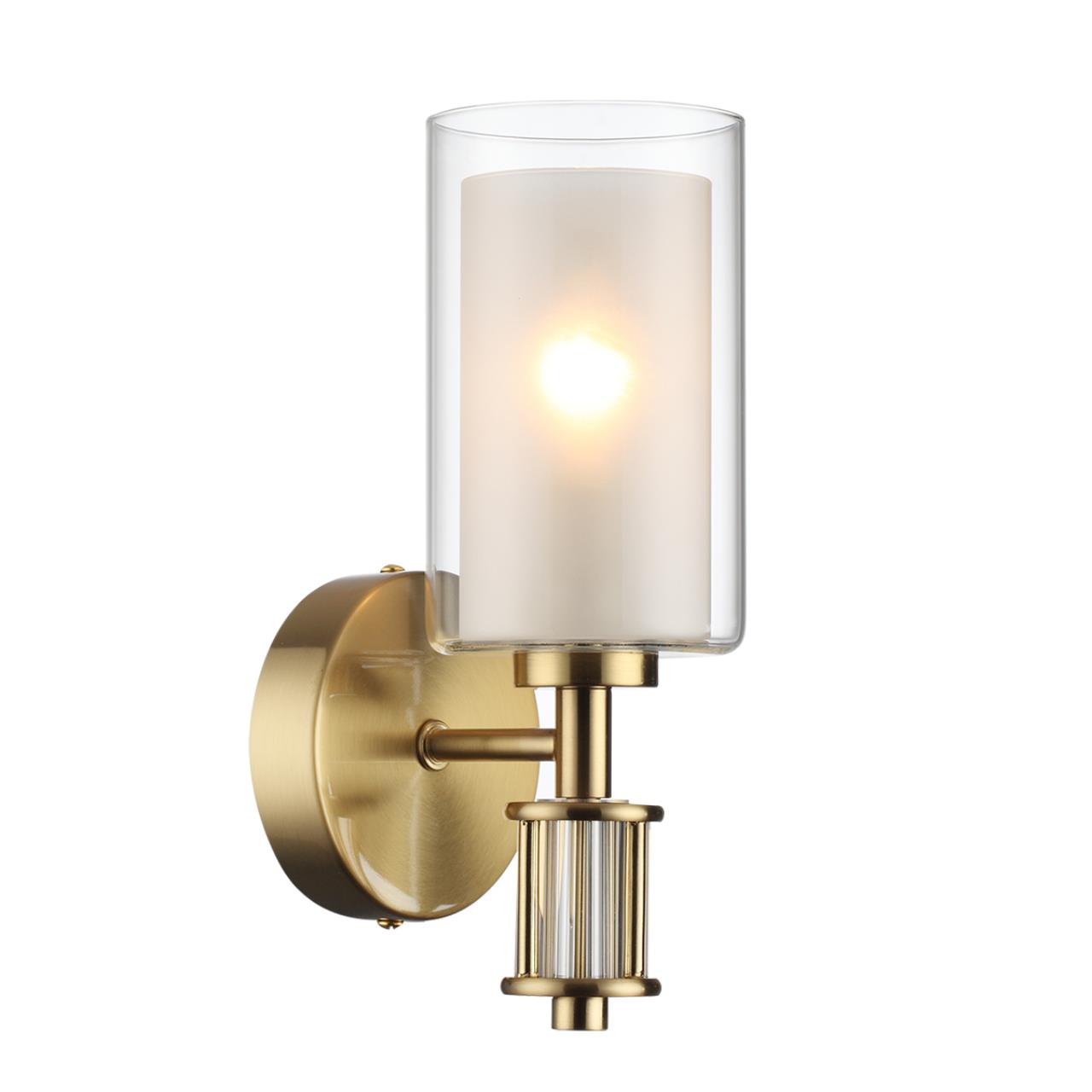 Бра ODEON LIGHT CLASSIC SAGA античная бронза, латунь E14*1 10W плафон прозрачный; белый