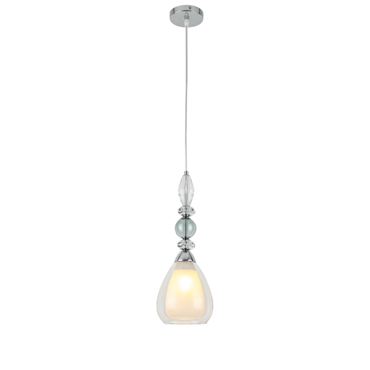 Подвес LUMION MODERNI GANNA хром E27*1 10W плафон белый; прозрачный
