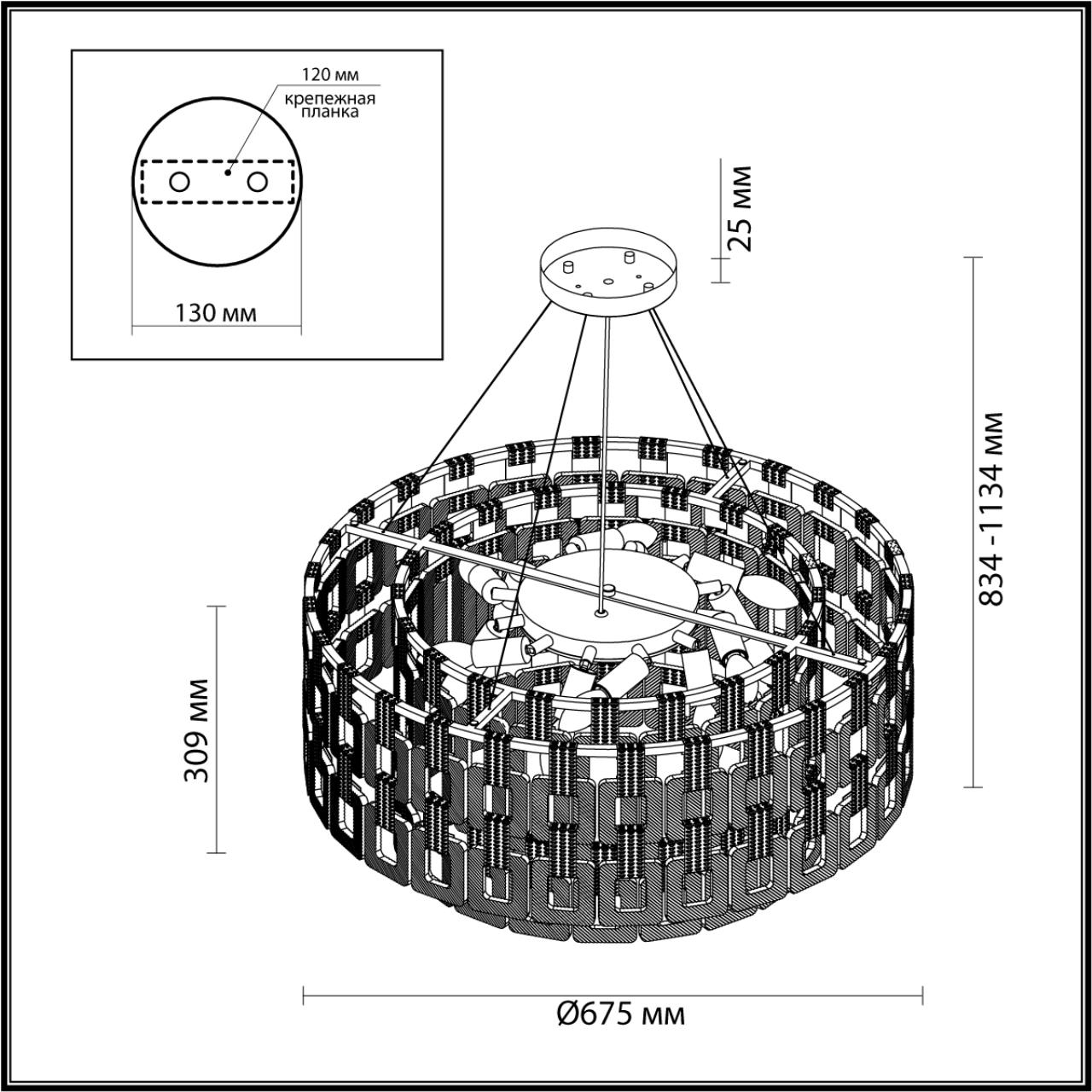 4989/12 HALL ODL22 553 золотой/стекло Люстра E14 12*40W BUCKLE