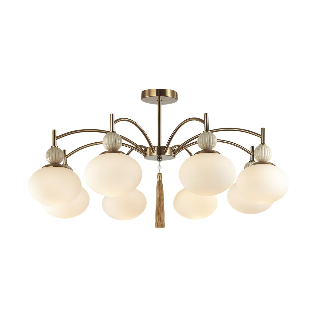 Люстра потолочная LUMION NEOCLASSI GLORIYA латунь, бежевый E14*8 10W