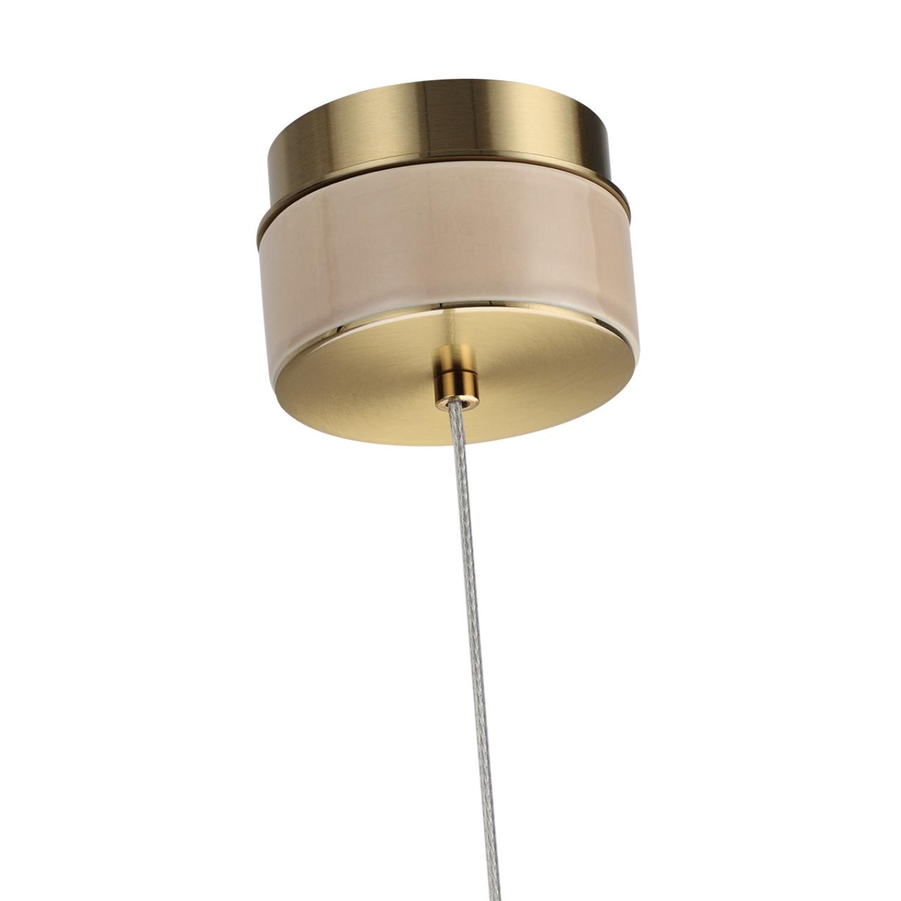 Подвес ODEON LIGHT EXCLUSIVE L-VISION LULU античная бронза, латунь LED*1 6W 3000К плафон бежевый.