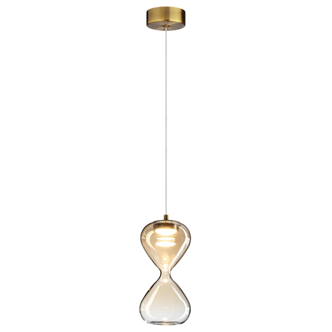 Подвес ODEON LIGHT PENDANT GLESSI бронзовый LED*1 4W 4000К плафон бежевый