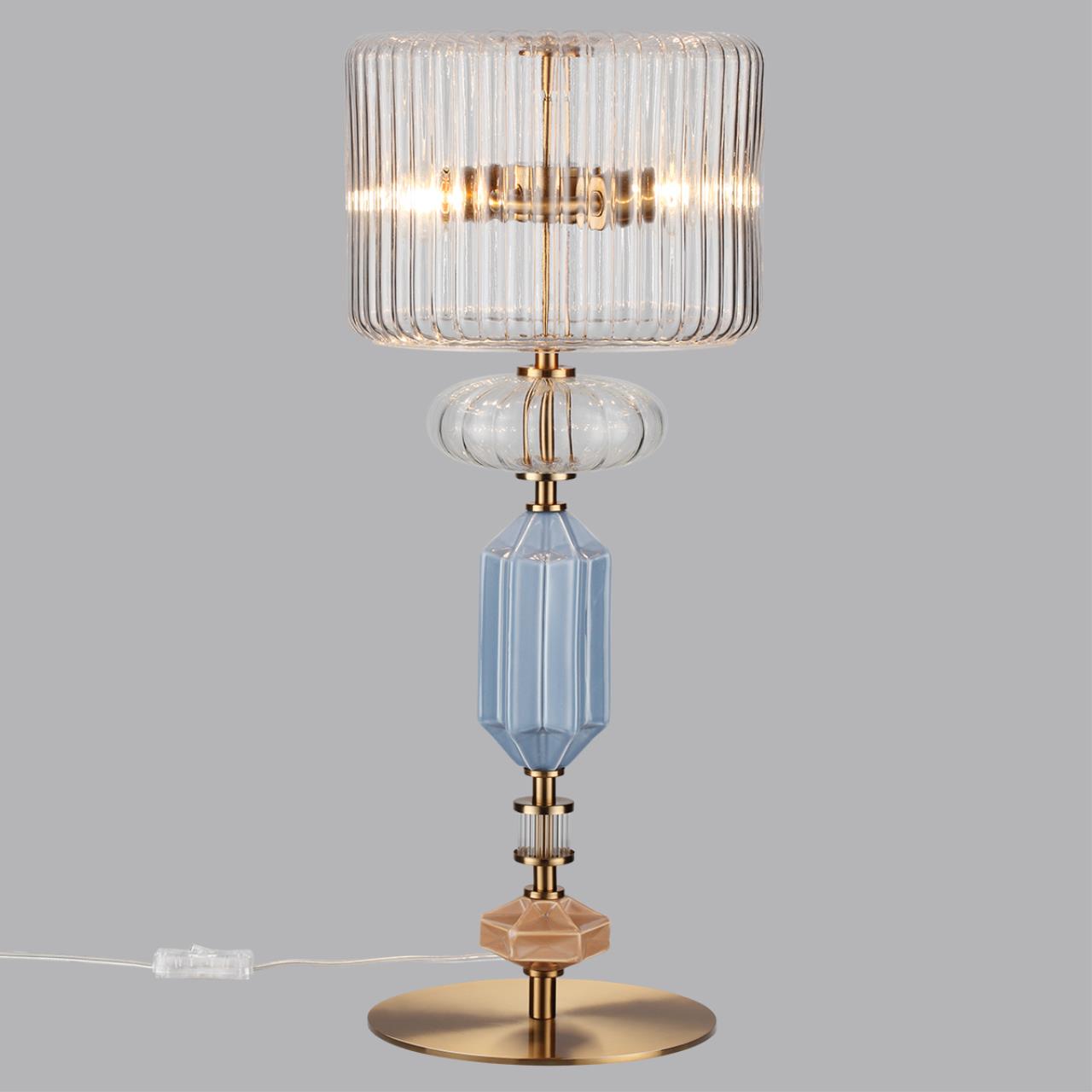 Настольная лампа ODEON LIGHT EXCLUSIVE MODERN TERRA античная бронза, латунь E14*2 10W плафон прозрачный