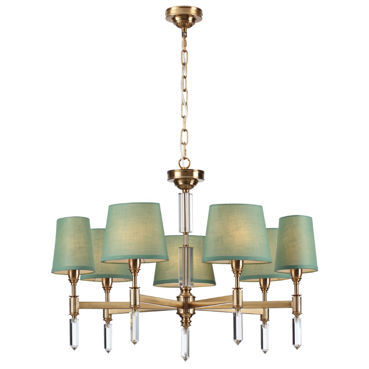 Люстра ODEON LIGHT EXCLUSIVE MODERN LONDON бронзовый E14*7 10W плафон зеленый