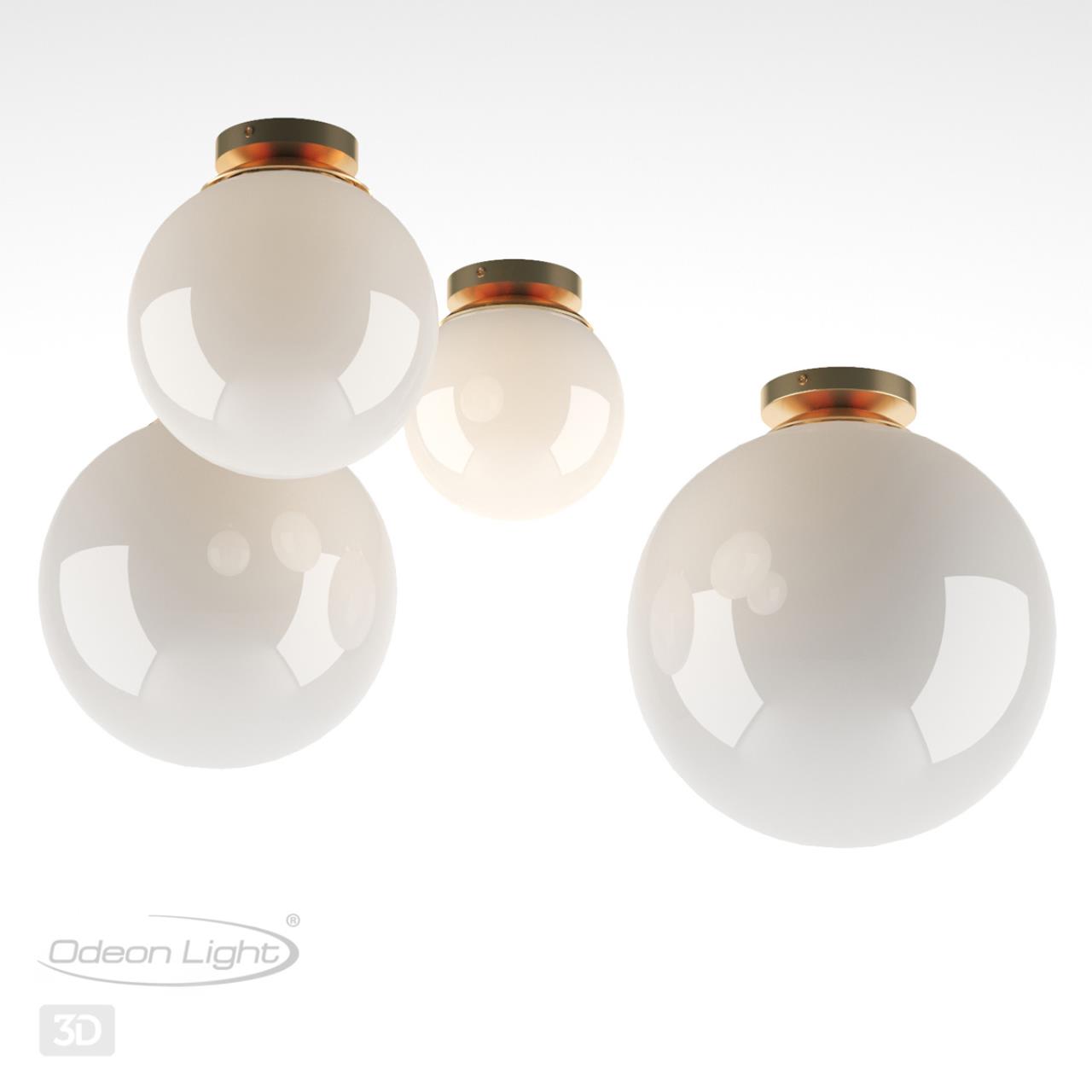 Потолочный накладной светильник ODEON LIGHT HIGHTECH BOSCO золотой E27*1 10W плафон белый