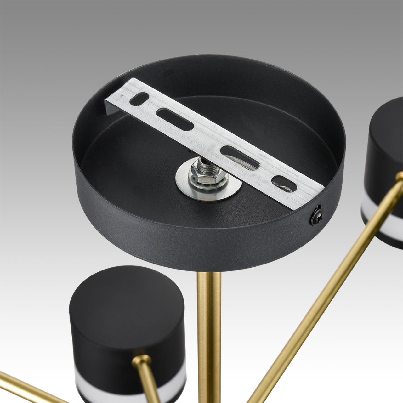 Люстра на штанге LUMION COMFI LANIKA черный, латунь GX53*8 10W