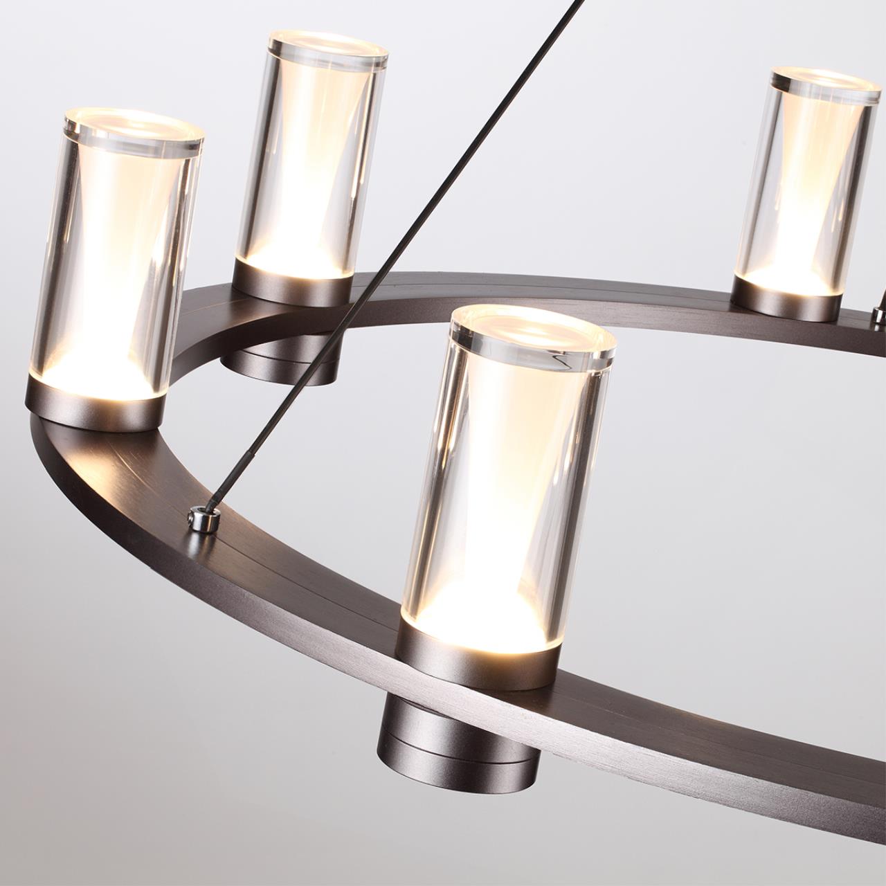 Подвесные светильники ODEON LIGHT HIGHTECH DEFANCE черный, серый LED*8 45W 3000К