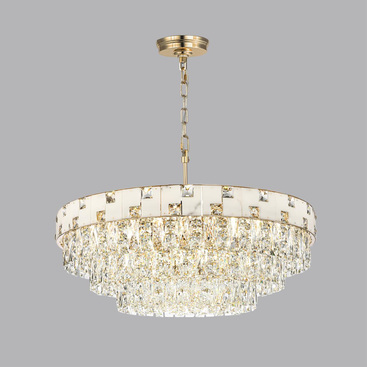 Люстра ODEON LIGHT HALL CHESSI золотой E14*21 10W