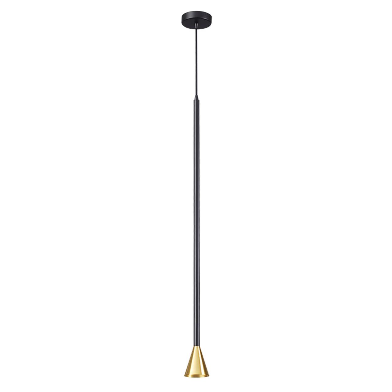 Подвесной светильник ODEON LIGHT HIGHTECH PIPA черный GU10*1 10W плафон золотой