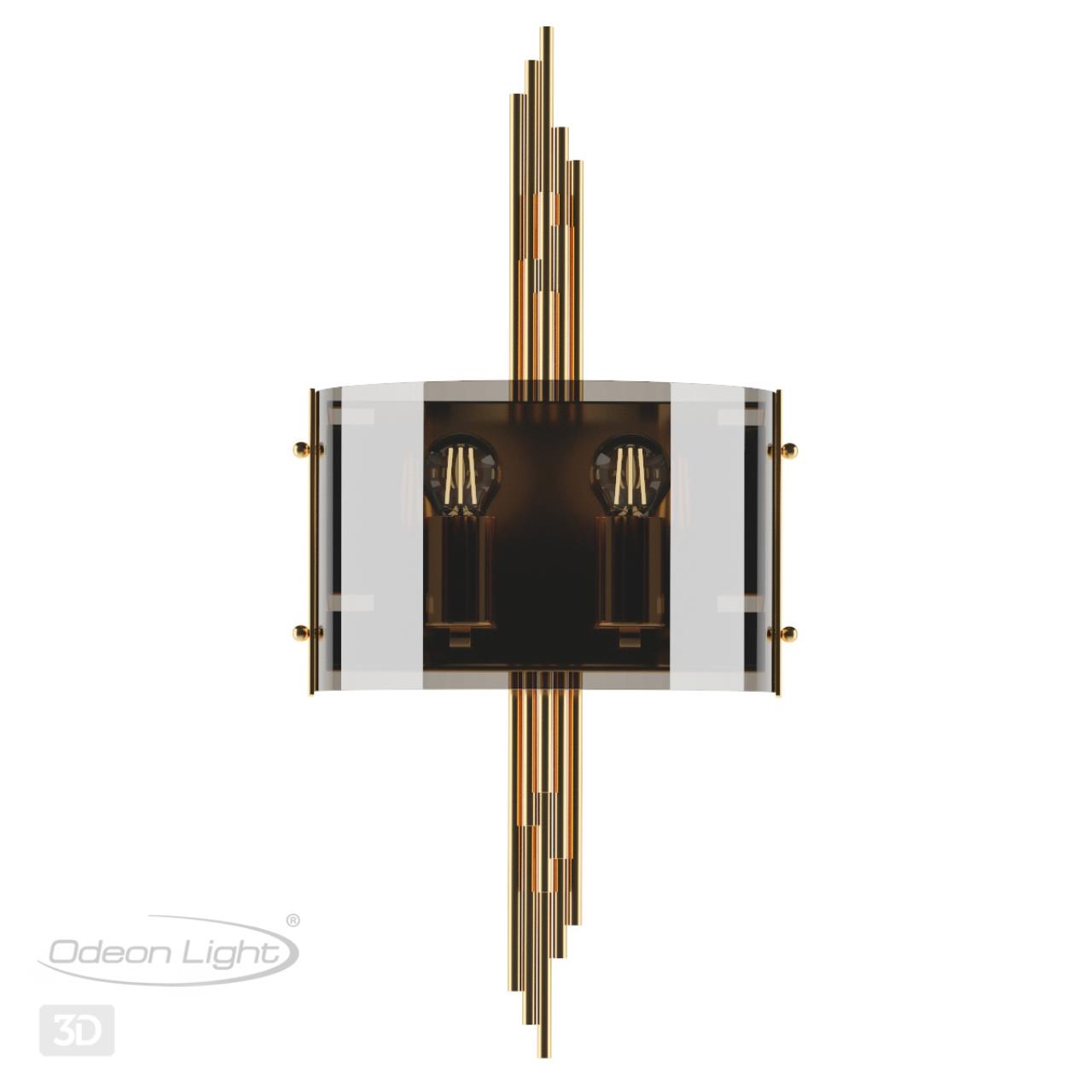 Бра ODEON LIGHT EXCLUSIVE MODERN Margaret бронзовый E27*2 10W плафон серый