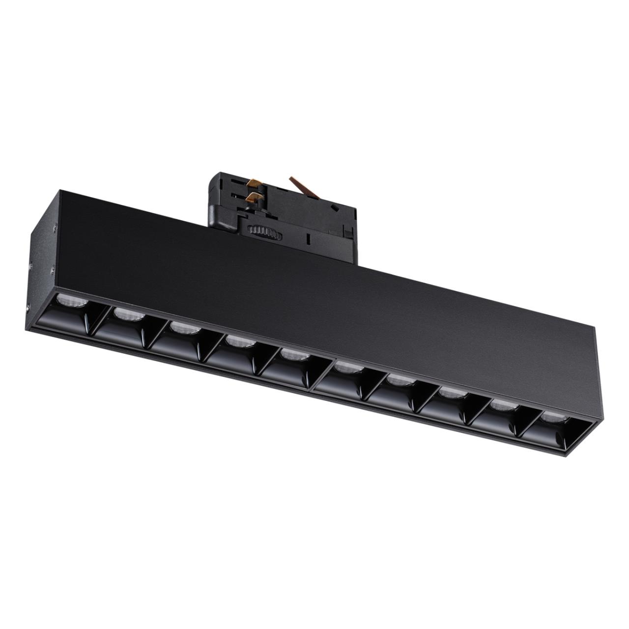 Светильник трехфазный трековый светодиодный NOVOTECH PORT ITER черный LED*1 16W 4000К плафон черный