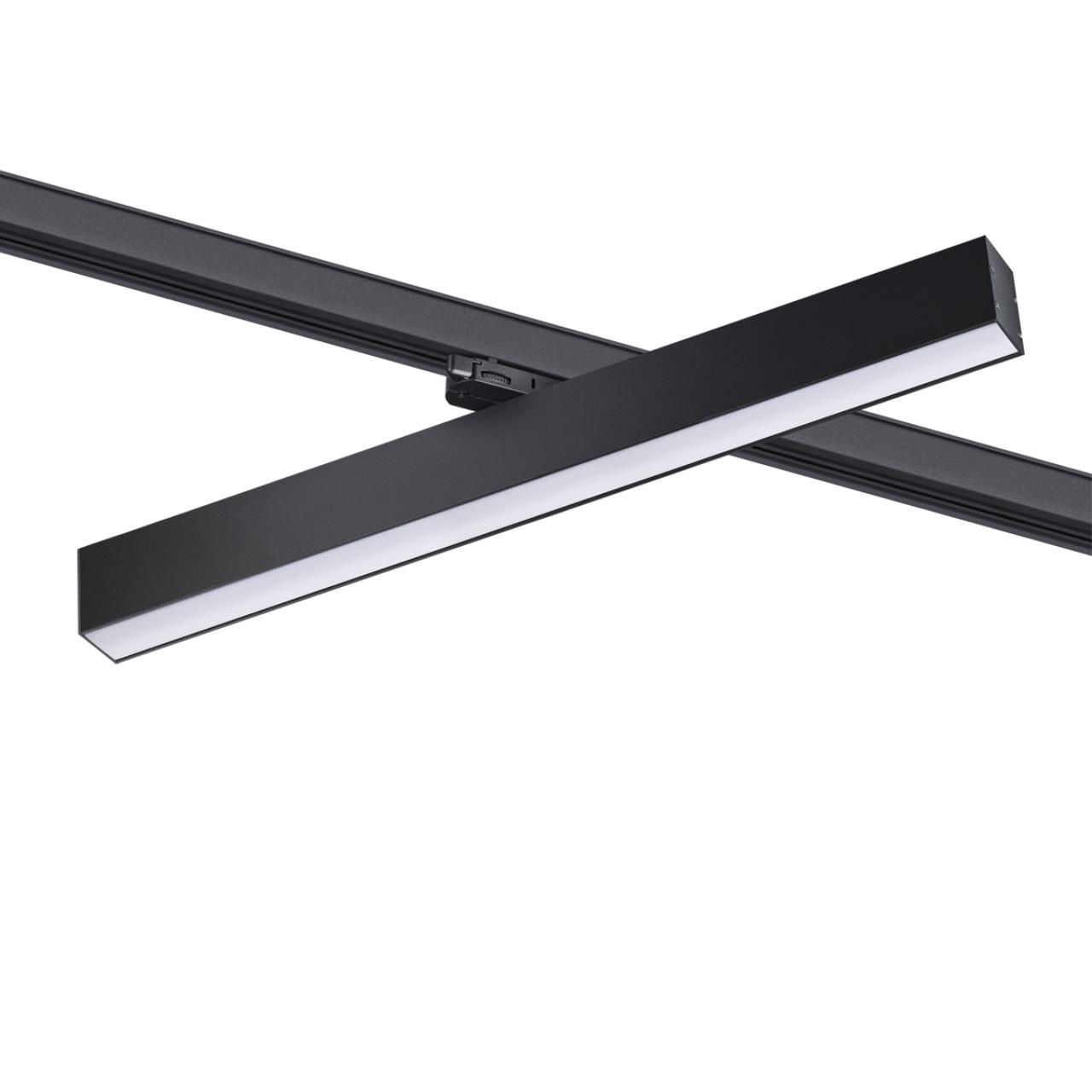 Светильник трехфазный трековый светодиодный NOVOTECH PORT ITER черный LED*1 30W 4000К плафон черный