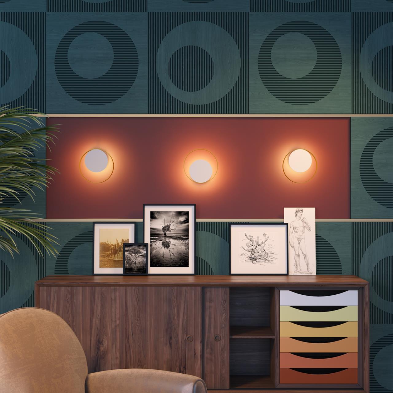 Настенный светильник ODEON LIGHT HIGHTECH MONDY золотой LED*1 7W 3000К плафон белый